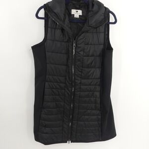 Obermeyer Vest Men's Large Black Hooded Quilted Insulated Full Zip Style 14033